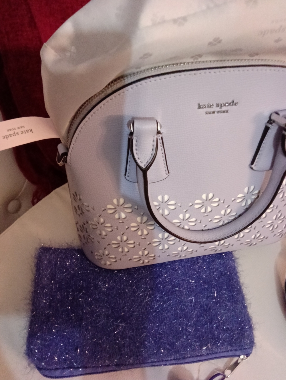 kate spade NY Sylvia dome floral perforated Dome/Satchel - Picture 14 of 14